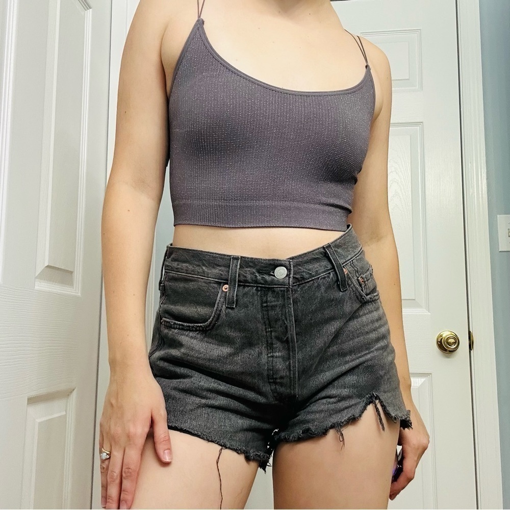 Urban Outfitters Crop Tank Top Lavender Purple Fitted Casual Strappy Small